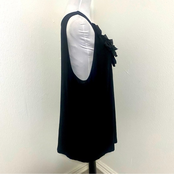 Lane Bryant Plus Size Bow Design Front Sleeveless Tank Blouse Black Size 26/28 - Picture 3 of 11